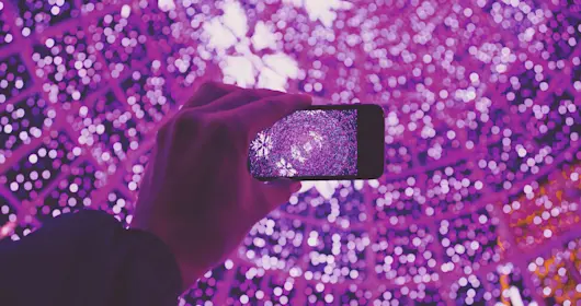 Mobile phone abstract hand photo holiday festive